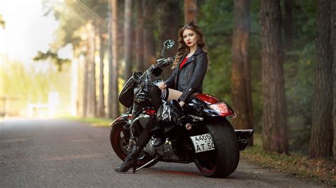 Motorcycle Kawasaki Girl Wallpaper