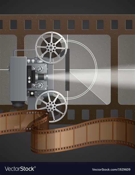 With movie projector Royalty Free Vector Image