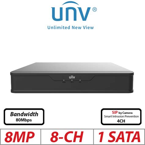 8MP 8 CH UNIVIEW POE 1 SATA HD NVR ULTRA 265 H 265 UNV NVR501 08B P8