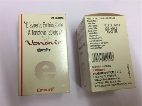 Emcure Pharmaceuticals Vonavir Tablet Tablets Treatment Hiv