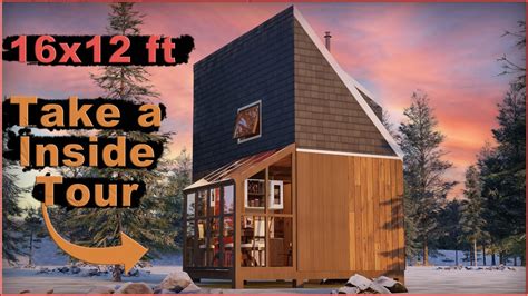 Exploring 16x12 Feet L Shaped Log Cabin With Loft Bedroom Off Grid Cabin Youtube