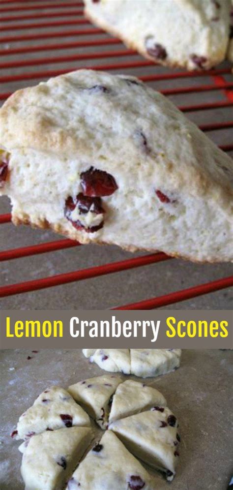 Delicious Tangy Lemon Scones With The Added Zing Of Cranberries Lemon