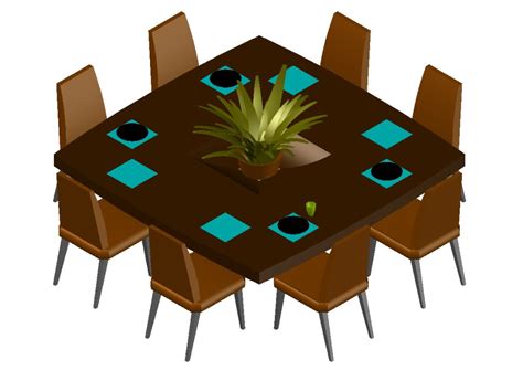 3D drawing of dining table in dwg file - Cadbull | Yemek tarifleri ...