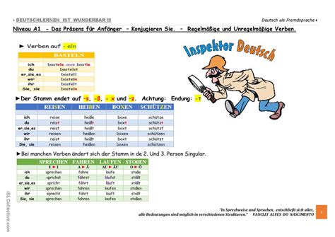 A Das Pr Sens F R Anf Nger Konj Deutsch Daf Arbeitsbl Tter Pdf Doc