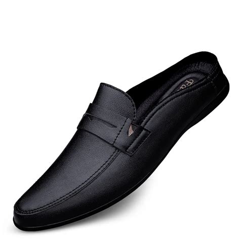 Mocassins de couro genuíno masculino meio sapato mocassins conforto