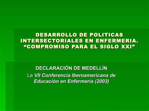 Politicas Intersectoriales En Enfermeria Ppt