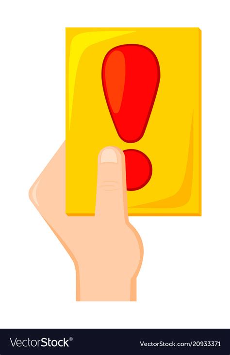 Colorful cartoon hand holding attention card Vector Image