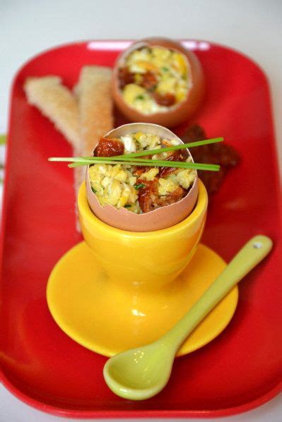 Oeufs brouillés en coque à la tomate séchée Les recettes de Juliette