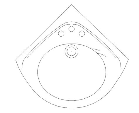 Corner Sink Cad Block