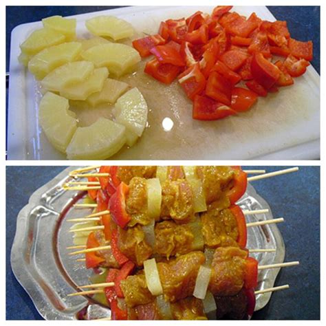 Brochettes de porc au curry et ananas La recette facile par Toqués 2