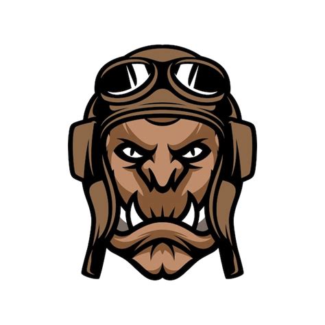 Premium Vector Ogre Pilot Mascot Logo Design