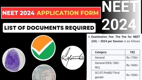 List Of Documents Required For Neet 2024 Application Form Filing Neet2024 Registrationneet