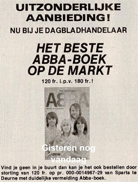 Jaar Geleden Reclame Voor Het Beste Abba Boek Op De Markt Februari