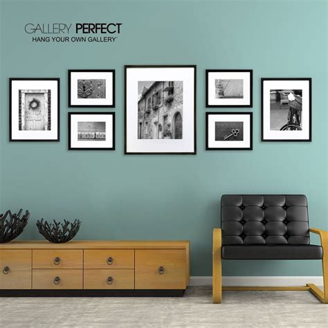 GALLERY PERFECT 7 Piece Black Wood Photo Frame Wall Gallery Kit