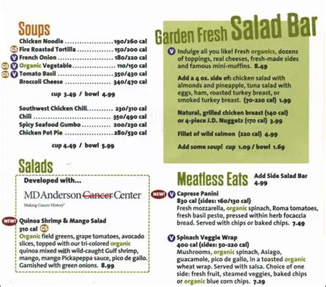 Jason Deli Menu Printable