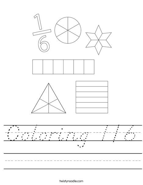 Coloring 16 Worksheet Dnealian Twisty Noodle