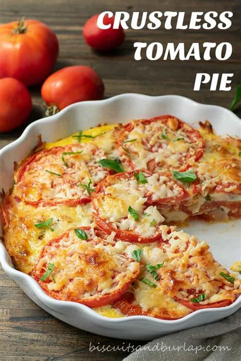 Easy Crustless Tomato Pie Low Carb Recipe Tomato Dishes Recipes