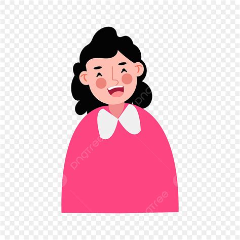 Lady Laughing Clipart PNG Images, Laughing Red Dress Ladies Cartoon ...