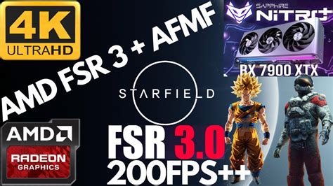 Starfield 4k Ultra Settings Amd Fsr 3 Afmf Rx 7900 Xtx Nitro