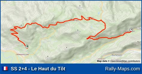 SS 2 4 Le Haut du Tôt stage map Rallye National Vosgien 2016 Coupe