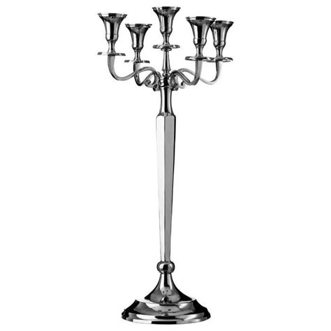 Grand Bougeoir Chandelier 5 Branches En Aluminium Hauteur 88 Cm