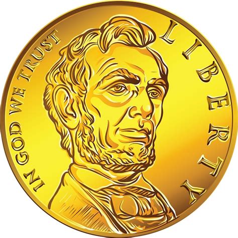 Dinheiro Americano Moeda De Um Centavo De Ouro A Imagem Do Lincoln