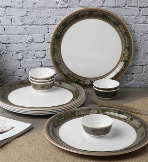 Buy Servewell Mughal Art Olive Pc Dinner Set By Vareesha Online