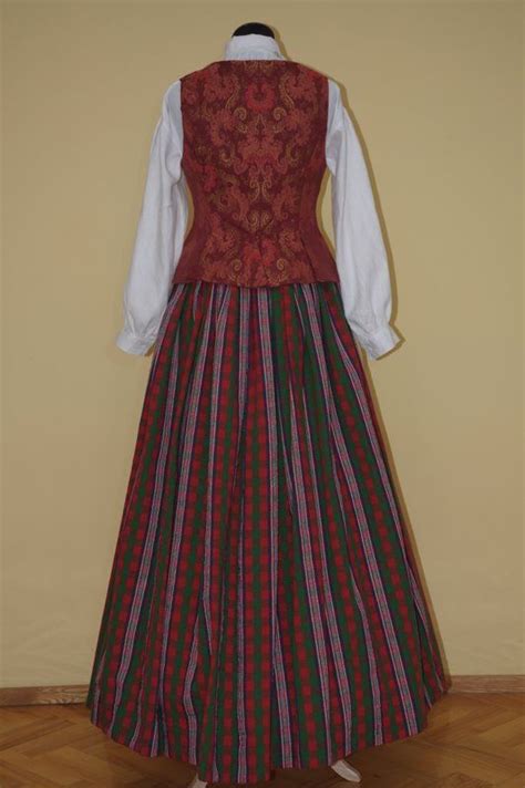 Tautiniai Kostiumai Folk Costume Fashion High Neck Dress