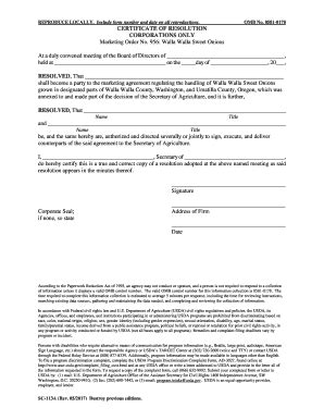 Fillable Online Certificate Of Resolution Sc A Pdf Fax Email