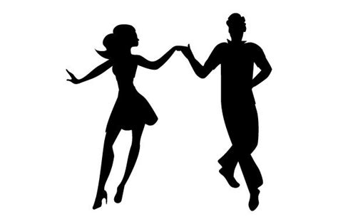 Couple Dancing Salsa Silhouette Pose 1 Archivo De Corte Svg Por