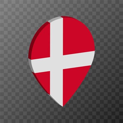 Premium Vector Map Pointer With Denmark Flag Vector Illustration