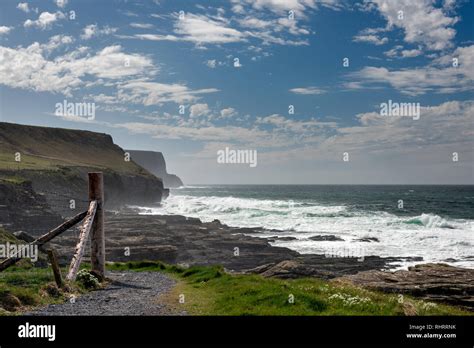 Cliffs Of Moher Ireland Coastal Trail Seascape Footpath Along The