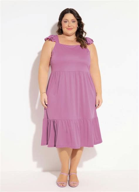 Vestido Rosa Com Alças Plus Size Marguerite