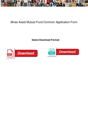 Fillable Online Mirae Asset Mutual Fund Common Application Form Mirae