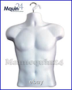 White Mannequin Male Torsos With Stands Hangers Mens Dress