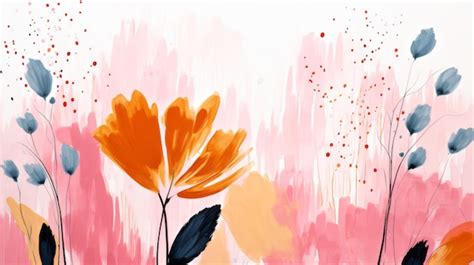 Premium Photo Minimalist Watercolor Painting Aquarelle Flowers