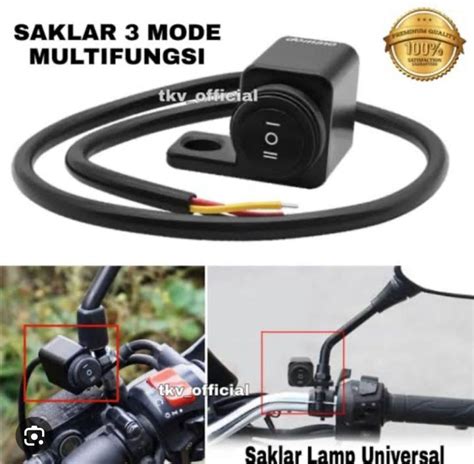 Saklar Domino ON OFF Tombol Kotak Lampu ON OFF 3 IN 1 Besi Di Spion