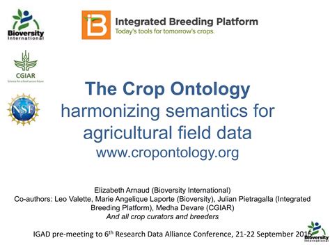 The Crop Ontology Harmonizing Semantics For Agricultural Field Data