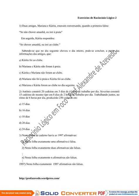 PDF Exercícios de Raciocínio Lógico 2 PDF fileExercícios de