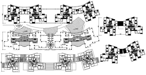 Apartment Cluster Plan Dwg File Cadbull