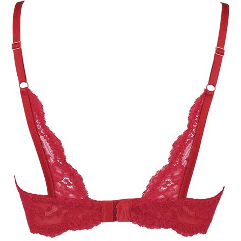 Lingerie Sexy Soutien Gorge Ouvert Dentelle Rouge