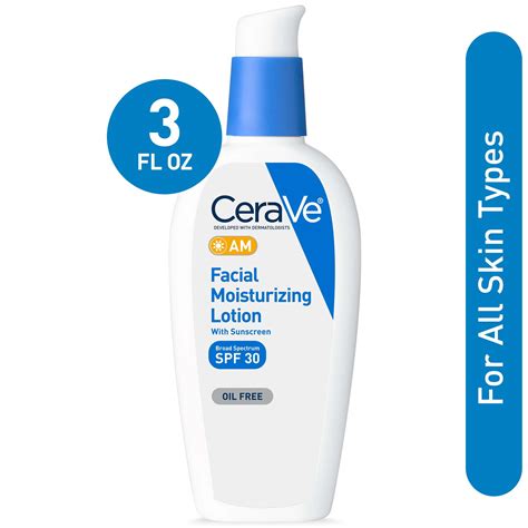 Cerave Am Face Moisturizer With Broad Spectrum Protection Spf 30 3 Fl