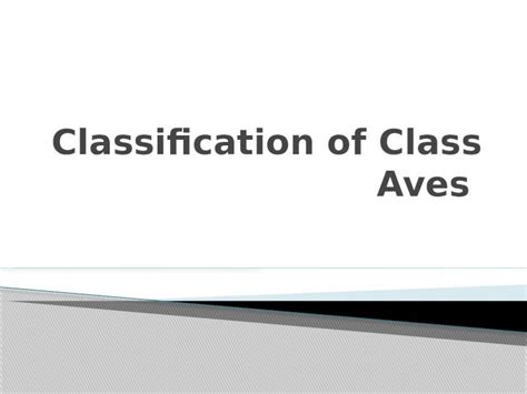 Pptx Classification Of Class Aves Dokumen Tips