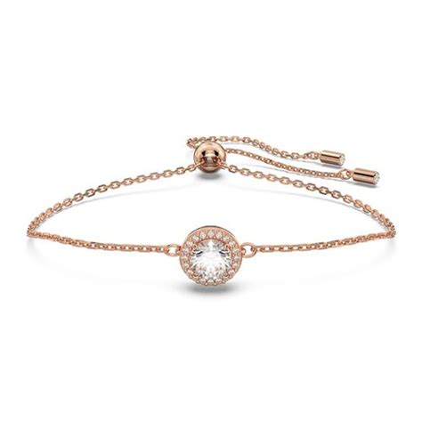 V Ng Eo Tay Swarovski Constella Bracelet Round Cut White Rose Gold