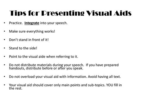 Ppt Tips For Presenting Visual Aids Powerpoint Presentation Free Download Id1842905