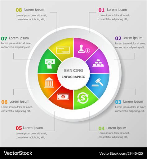 Infographic Design Template With Banking Icons Vector Image