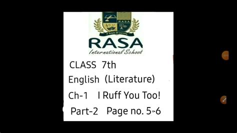 Class 7 English Literature Chapter 1 I Ruff You Too Part 2 Page Number