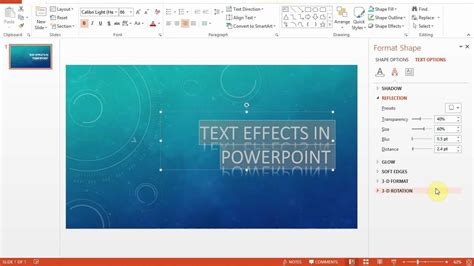 How To Add Reflection Text Effect In Microsoft Powerpoint 2013 Youtube