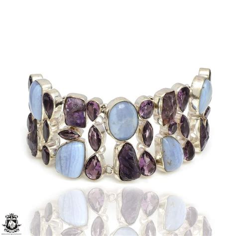 Owyhee Blue Opal Amethyst Bracelet B3979