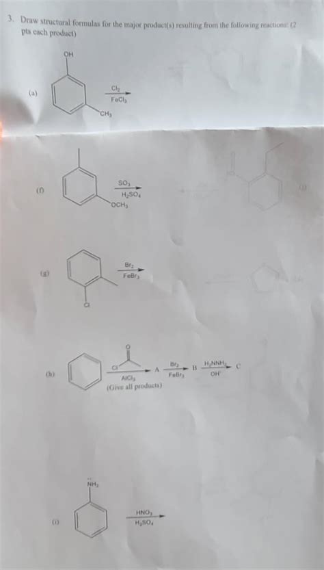 Solved 3 Draw Structural Formulas For The Major Product S Chegg